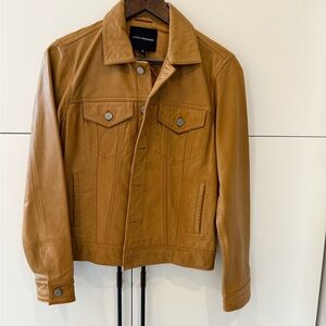 Lucky Brand Women’s Trucker Leather Jacket S